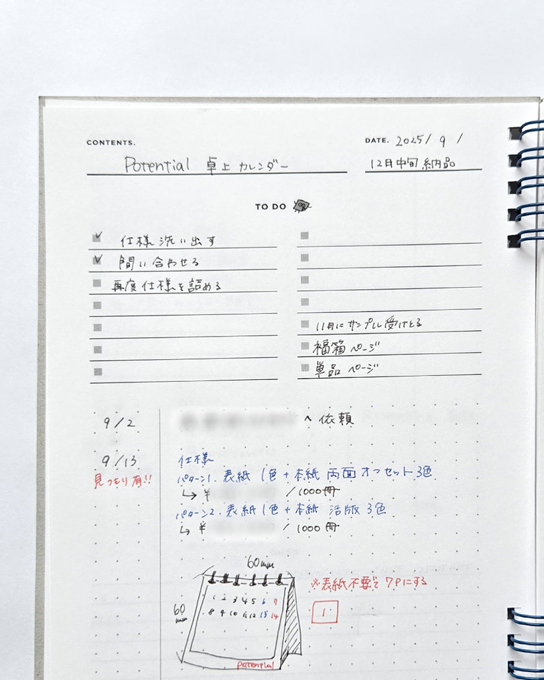 Project plan notebook / Potential